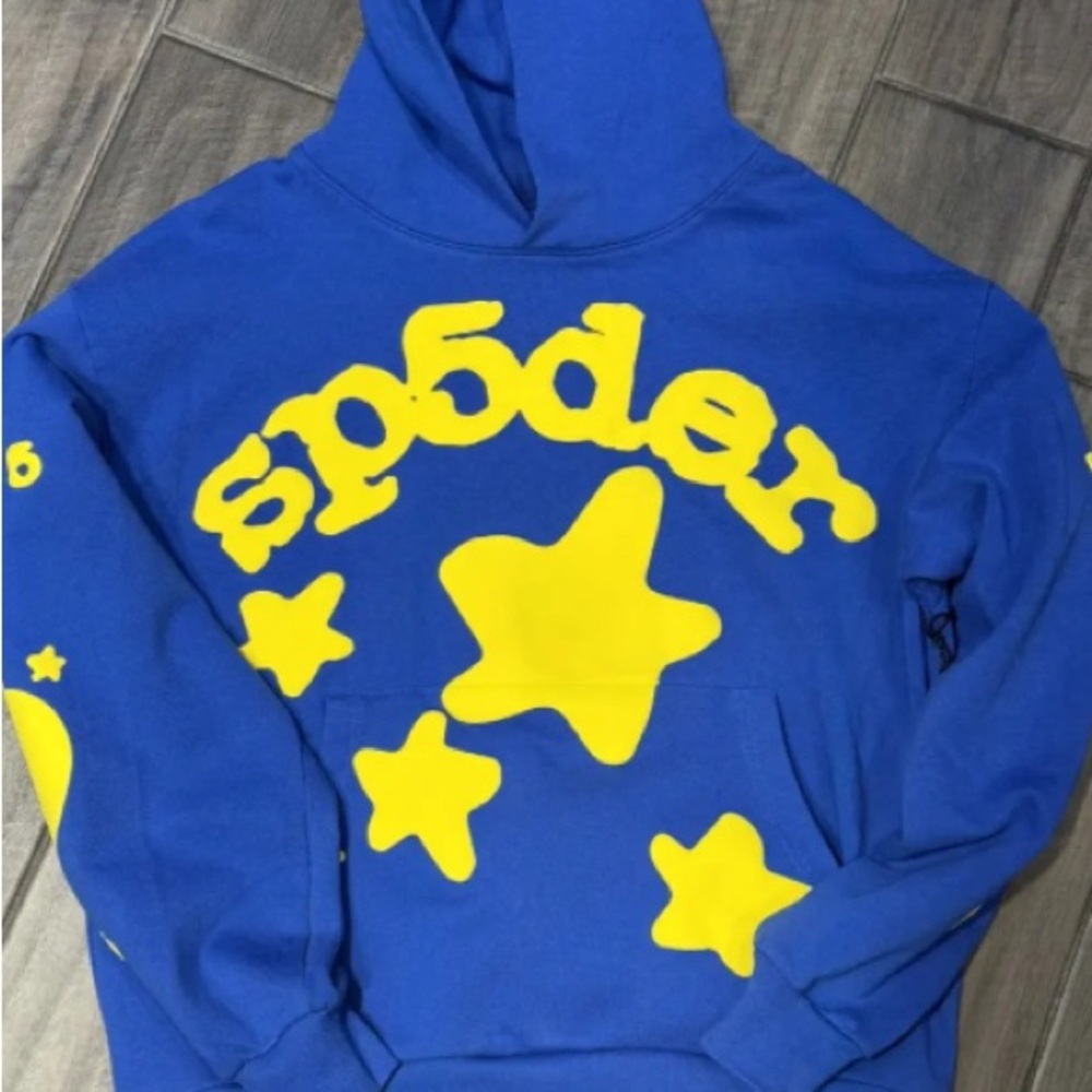 SP5DER TC5 BELUGA HOODIE BLUE / YELLOW